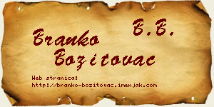 Branko Bozitovac vizit kartica